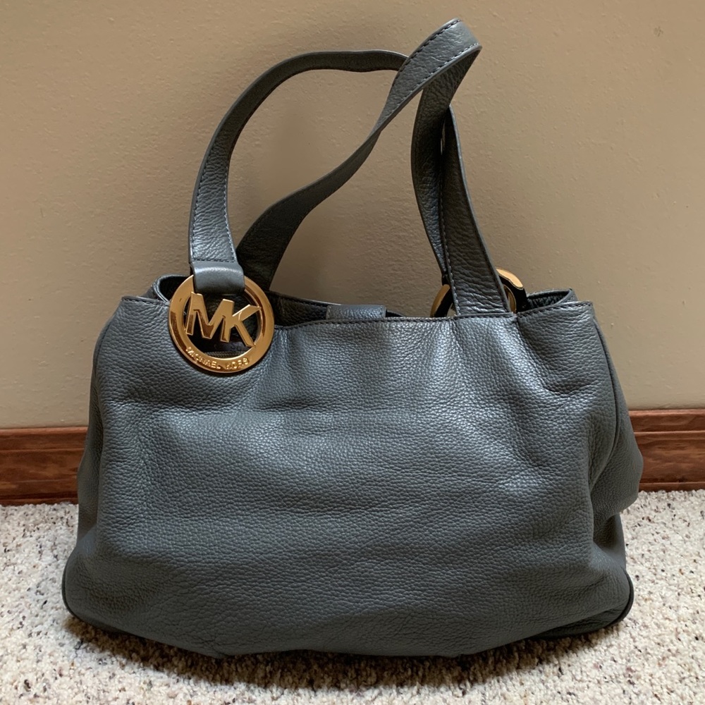 Michael Kors Gray Leather Bag